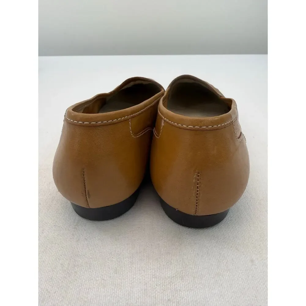 Enzo Angiolini‎ Tan Liberty Leather Square Toe Classic Loafers Size 8M